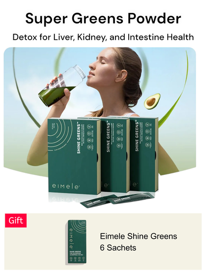 Eimele Shine Greens Travel Pack Bundle - Triple the Detox, Triple the Health