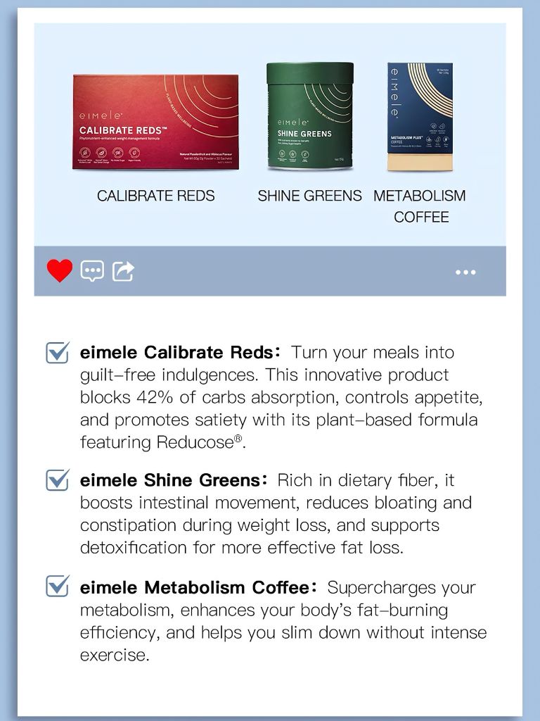 Detailed Description of Eimele Slimming Trio - Calibrate Reds, Shine Greens, and Metabolism Coffee