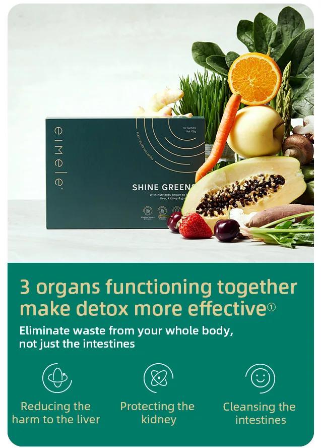 Eimele Shine Green Organ Blends - 3 organs functioning together for effective detox