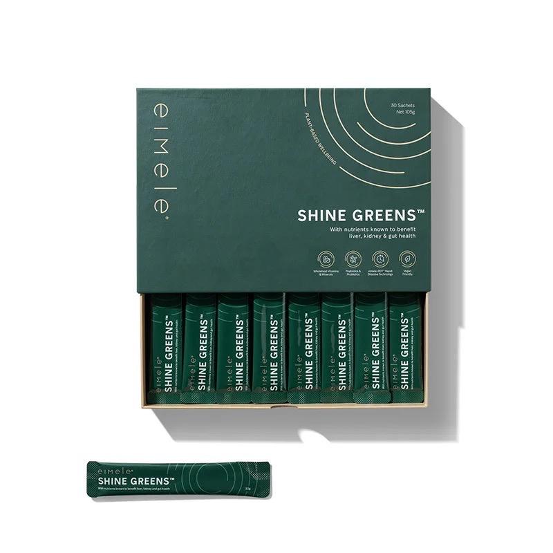 Eimele Shine Greens Travel Pack - 30 Sachets for Liver, Kidney, and Gut Health